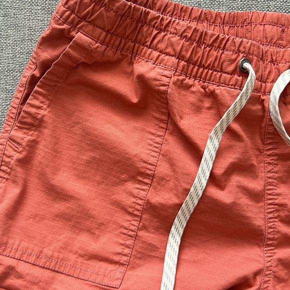 Vuori Orange Vintage Ripstop Shorts Drawstring Waist Organic Cotton Blend Size M - Picture 3 of 6